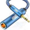 EMK 1/4 to 3.5mm Adapter, 1/4" Female to 1/8" Male Stereo Audio Adapter for Speaker,Amplifiers, Guitar, Home Theater Devices, Laptop, Headphones (6.6FT/2M), Set of 3