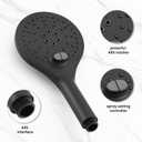 KPW Handheld Shower Head with 59" PVC Hose Matte Black | Detachable Shower Head Adjustable Bracket High Pressure Handheld Shower Head RV Shower Head