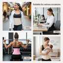 SHAPERX Waist Trainer for Women Corset Shapewear Tummy Control Sport Workout Waist Cincher Body Shaper Zipper and Hooks (Black, S)