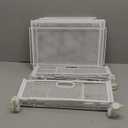 Under Bed Storage with Wheels, Rolling Under Bed Storage Bins for Shoes Clothes, Foldable and Easy Mobility (2 Pack, White)