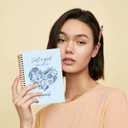 JXREQ Blue Coquette Bow Coastal Beach Notebook, Preppy Ocean Journal, Coastal Seashell Conch Journal, Blue Aesthetic Beachy Office Supplies, Just a Girl Who Loves the Beach Spiral Notebook 5.5x8.3