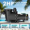 Seeutek 2.0 HP Pool Pump Above Ground and Inground,6900 GPH Powerful Self Primming Swimming Pool Pumps with Strainer Filter Basket,Upgraded 110V/220V Dual Voltage, 60HZ Silent Operation
