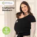 KeaBabies Baby Wrap Carrier - All in 1 Original Baby Carrier Newborn to Toddler Sling, Easy to Wear, Hands Free Bonding, Lightweight, Breathable Infant Wraps (Trendy Black) (One Size (Pack of 1))