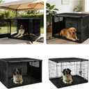 Dog Crate Cover Heavy Duty 600D Oxford Cloth - Fits 36 Inch Dog Crates, 2 Mesh Ventilation Windows, Waterproof Durable Pet Cage Cover for Indoor/Outdoor Use (Black, 36" L x 23" W x 25" H)