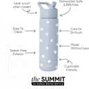 Simple Modern Water Bottle with Straw Lid | Vacuum Insulated Stainless Steel Metal | Reusable Leak Proof BPA-Free Cup for School | Summit Collection | 22oz, Sweet Daisy on Blue