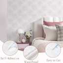 Peel and Stick Wallpaper Geometric Boho Wall Paper White Pink Fireworks Contact Paper 17.3"197" Self-Adhesive Round Wallpaper for Bedroom Waterproof Removable Shelf Liner Decal Vinyl Roll