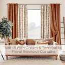 Boho Blackout Curtains for Bedroom 84 Inch Length 2 Panels Set,Vintage Farmhouse Terracotta Rust Pom Pom Textured Patterned Double Layer Sheer Overlay Bohemian Western Curtain Drapes for Living Room, 50"W x 84"L