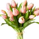 Grand Verde Tulip Artificial Flowers Bulk Faux Bouquets 12 Stems Fake Flowers Decoration Wedding Centerpiece Kitchen Office Home Decor, 14 pcs (Pink)