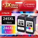LEMERO 245XL Ink Cartridge PG-245 CL-246 Replacement for Canon Ink 245 and 246, Compatible with Canon 245XL 246XL Combo Pack for Pixma MX490 MX492 MG2522 TR4522 TR4520 TS3122 TS3322 Printers