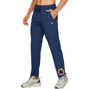 NORTHYARD Men's Fleece Lined Pant Winter Warm Sweatpant Wind Cold Weather Pants Running Athletic Workout Gym Joggers (Blue, XXXL)