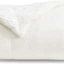 Bedsure GentleSoft Sherpa Fleece Throw Blanket for Couch, Non-Heated, Thick and Warm Throw for Women and Men, Soft Fuzzy Plush Blanket for Winter, White, 50x60 Inches