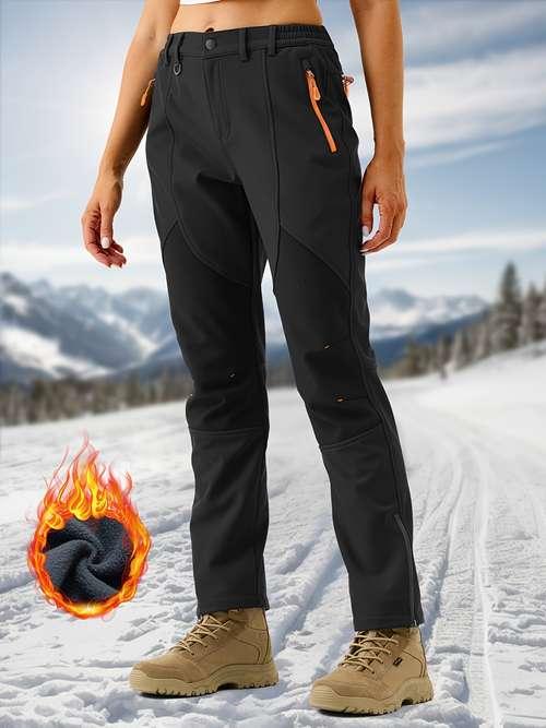 Mens Hiking Snow Ski Pants Waterproof Outdoor Insulated Softshell Pants Snowboard Zipper Bottom Leg Size 2XL