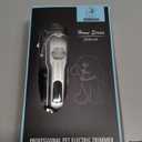 Dog Grooming Kit for Heavy Thick Hair & Coats, Low Noise Dog Hair Trimmer, Rechargeable Cordless Pet Shaver with Stainless Steel Blade, Dog Clippers for Grooming for Small Large Dogs Pets (Sliver)