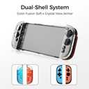 AKNES Switch 2 Accessories Bundle Kit, Carrying Case for Nintendo Switch 2 (2025), Clear Slim Dockable Protective Case, Silicone and PC JoyCon Case Cover, Glass Screen Protectors, Thumb Grip Caps
