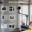 SMALLRIG 22" Magic Arm Clamp, Overhead Phone Mount Holder Stand, Flexible Desk Camera Mount, Articulating Friction Boom Arm, for POV Shot, Filming, Light, Webcam, Action Camera