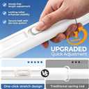 ALLZONE Adjustable Tension Curtain Rod, 40-121 inches, Heavy Duty Curtain Rods No Drilling, Anti-Slip Tension Rod for Window, Shower, Outdoor & Patio, Easy to Install, 1.26In Diameter, White
