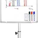 Mobile Whiteboard 36 x 24 inches Portable Magnetic Dry Erase Board, 3' x 2' Stand Easel White Board Dry Erase Easel Standing Board with Flipchart Hooks