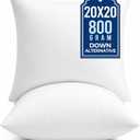 puredown 20x20 Pillow Inserts, Fluffy Plush Square Form Sham Stuffer Set of 2, Decorative Down Alternative Pillows for Couch, Sofa, Bed and Home Decor