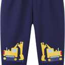 Bumeex Baby and Toddler Boys' 2-Pack Pull on French Terry Pants 1-7Y (Excavator+dinosaur)