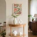 InSimSea Framed Canvas Wall Art Prints, Wall Art for Living Room Bedroom, Beige Abstract Floral Botanical Painting Decor, Classic Retro Rustic Farmhouse Wall Shelf Decor, 12x16inch