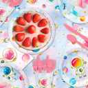 141Pcs Space Party Supplies for Boys Baby Shower 1st 2nd Birthday Party Decorations Blue Moon Star Outer Space Planet Theme Plates Napkin Cups Forks Knives Tableware Set for 20 Guests