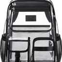 LXYGD Clear Backpack for School,Stadium Approved Transparent Heavy Duty See Through Backpack College Bookbag Travel Work Daypack Security for Teens Girls Women Students(Black)