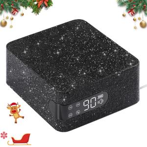 CHRISTINE SHELLY UV LED 96W Nail Lamp, Professional Nail Dryer Sparkly Gel Polish Light with 4 Timer Setting, Plug-in Quick Dry Curing Lamp with Display Auto Sensor for Salon & Home, Black Rhinestone