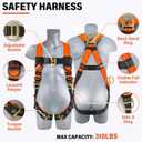 Safety Harness Fall Protection Kit - Roofing Harnesses 50ft Safety Rope Lanyard Kit 5 Gallon Bucket Kit Roof Top Anchor Construction Work 20pcs Nails Included