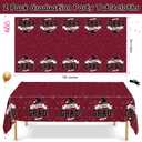 2 x 2Pcs Graduation Decorations 2026, 108" X 54" Maroon Graduation Tablecloths, Rectangle Table Covers for Class of 2026 Congrats Grad, Disposable Plastic Tablecover for Grad Decor Party Supplies for Kids