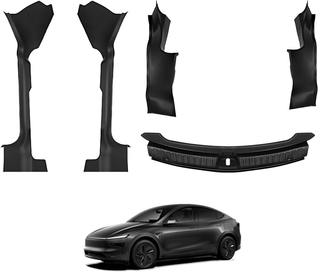 BestEvMod For 2026 Tesla Model Y 5PCS Door Sill Protector Front & Rear, Rear Bumper & Trunk Sill Cover Protector Door Entry Guard Compatible with Tesla Model Y Juniper 2026 NOT Fit 7-Seat and Standard