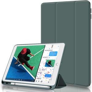 kenke Case for iPad 6th/5th Generation (2018/2017 Model) 9.7 Inch with Pencil Holder, Lightweight Smart Stand Cover with Soft TPU Back, Auto Wake/Sleep, Model A1822/A1823/A1893/A1954, Dark Green
