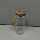 ANSQU 34oz Glass Jar with Wooden Lid & Spoon, Food Storage Containers Coffee Jar Coffee Grounds Container, Food Storage Canister, Kitchen Pantry Storage Container