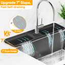 24'' Longer Faucet Mat for Kitchen Sink Splash Guard[7 Slope Fast Self-draining][Snap Lock Fit]Kitchen Sink Faucet Mat Splash Guard Kitchen Sink Area Water Splash Guard Behind Faucet Draining Mat