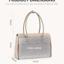LOVEVOOK Laptop Bag for Women Work Tote 17.3 Inch Briefcase Messenger Bag Waterproof Business Office Professional Large Capacity Handbag Shoulder Bag,Apricot