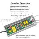 LED Driver 300 Watts (100W X3) 25A Waterproof IP67 Power Transformer Adapter 90-265V AC to 12V DC Low Voltage Output, with 3-pin Plug 3.3 ft LED Cable for LED Lighting Outdoor Light and Any 12V DC