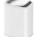 Cesun 2.1 Gallon Bathroom Trash Can with Swing-Top Lid, Small Stainless Steel Garbage Can with Removable Inner Bucket, Slim Waste Basket for Home, Office, Toilet, Bedroom, Living Room (White)