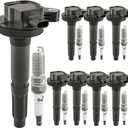 Ignition Coil Pack DG542 UF622 BR3Z12029A With Iridium Spark Plug Set of 8 Compatible With Ford F-150 Mustang 2011-2016 Lobo 2011-2012 Lincoln Mark LT 2011-2014 5.0L V8