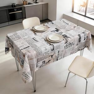 60x102 Inch Old Newspaper Rectangle Tablecloth Old Magazine Newsprint Print Grunge Paper Texture Table Cloth Washable Durable Table Cover for Home School Bookstore Coffee Shop News Theme Party