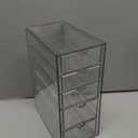 Clear Hair Accessory Organizer Box, Plastic Hair Tie Organizer Storage Box with 5 Drawers, Hair Accessories Container Makeup Organizer Jewelry Holder for Bathroom, Closet Desk, Office