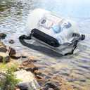 HEETA Dry Bag Waterproof for Women Men, Roll Top Lightweight Dry Storage Bag Backpack with Phone Case for Travel Swimming Boating Kayaking Paddle Board Camping Beach Accessories (White, 5L)