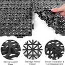 MYFAMIREA Modular Interlocking Cushion 12 Pack 11.8" x 11.8" Rubber Floor Tiles Non-Slip Splicing Drainage Mats for Deck, Pool, Outdoor Shower, Patio, Balcony, Indoor Bathroom, Kitchen, Yard (Black)