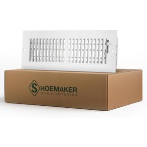 Shoemaker Manufacturing 12x4  Soft White Wall, Ceiling & Register Air Vent Cover - Ceiling Vent Register for Home