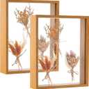 2 Pack 8 x 10in Wooden Dried Flower Frame Acrylic Floating Shadow Box Frames 3D Picture Frames for Dried Flower Plant Specimen DIY Artwork Display Frame for Tabletop Decor