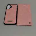 Wallet Case for iPhone 17 Compatible with Magsafe, 2-in-1 PU Leather Flip RFID Blocking Card Holder Stand Shockproof Magnetic Detachable Cover for iPhone 17 Case 6.3", Pink