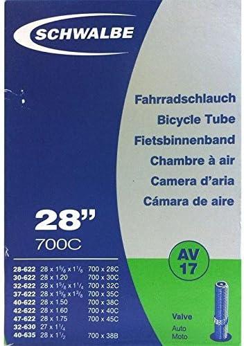 SCHWALBE AV17 Bicycle Inner Tube with Schrader Valve ~~28 inch 37622 MM (28 x 1 3/8 x 1 5/8 inches) (28 x 1.4 inches) by Schwalbe