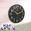 NIKKY HOME Farmhouse Black Wall Clock - 12 Inch Quartz Battery Operated Vintage Wooden Decorative Silent Analog Clock for Kitchen, Living Room, Bedroom, Office