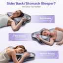 Pain Relief Cooling Pillow for Neck Support Adjustable Cervical Pillow Side Sleeping Memory Foam with Super Soft and Cooling Satin Pillowcase Grey