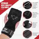 COFOF Weight Lifting Wrist Strap, Double Layer Leather Wrist Strap for Deadlift and Powerlifting, Adjustable Neoprene Padded Gym Workout Lifting Hooks (Pair), One Size
