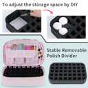 VOFI premiAm Nail Polish Organizer Case Fits 1 Nail Lamp and 50 Bottles, Waterproof Nail Organizers and Storage with Side Pockets for Nail Polish Remover, Manicure Tools (Patented, Bag Only) Pale Pink