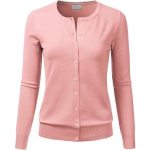 LALABEE Women's Crewneck Long Sleeve Button Down Knit Cardigan Sweater XXL